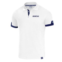 Heren Korte Mouw Polo T-Shirt Sparco Polo Corporate - Wit
