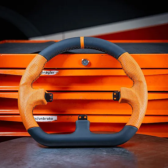 Asetek GT Rim - D Shape Oranje Leer