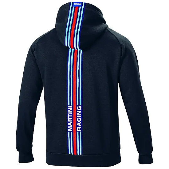 Heren Hoodie Grote Strepen Martini Racing - Zwart
