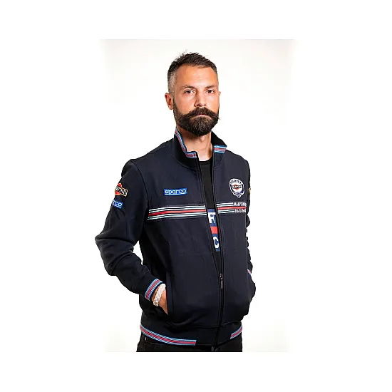 Heren Full Zip Sweatshirt Martini Racing - Zwart
