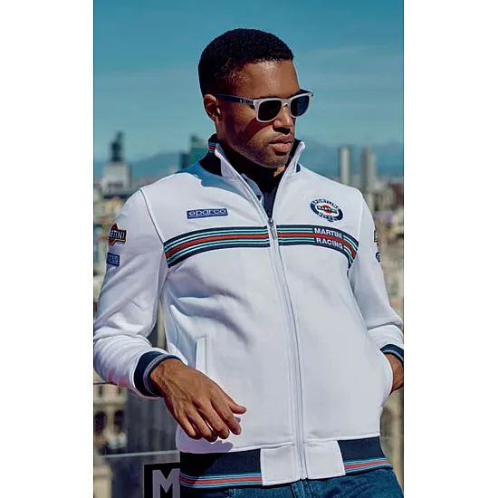 Heren Full Zip Sweatshirt Martini Racing - Wit