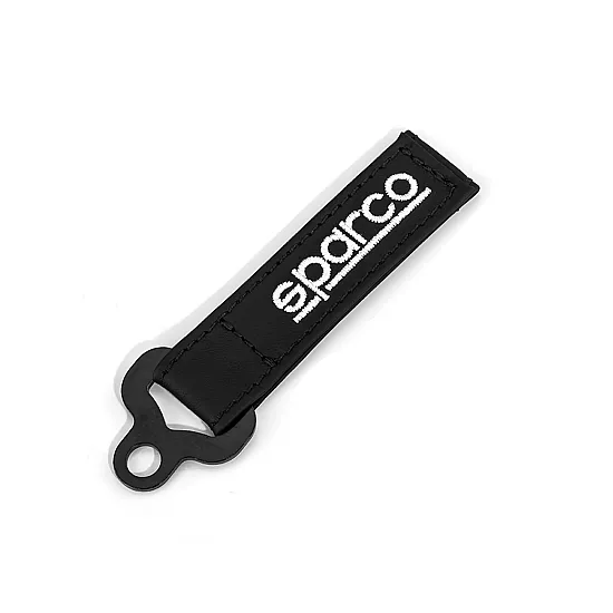 Sparco Leren Sleutelhanger - Zwart
