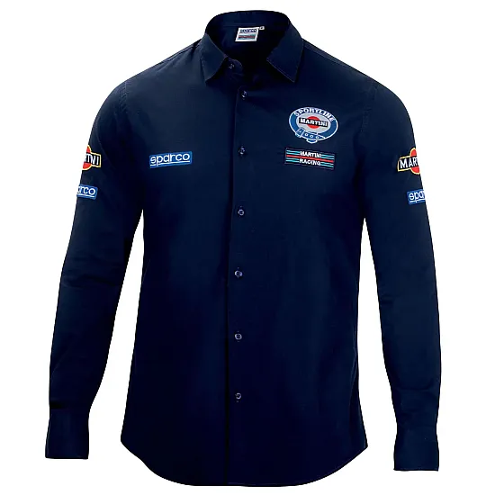 Heren Lange Mouwen Shirt Martini Racing - Navy Blauw