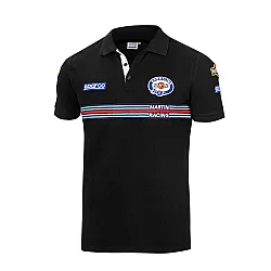 Heren Polo T-shirt Sparco Martini Racing - Zwart