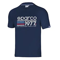 Heren T-shirt Sparco 1977 - Blauw Marine