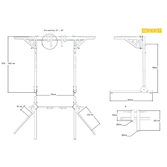 RECART MTS-01 Triple Screen Standaard