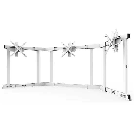 RSeat TX90 Wit - Triple Screen TV Stand 65 tot 90 Inch