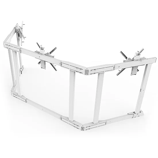 RSeat TX90 Wit - Triple Screen TV Stand 65 tot 90 Inch