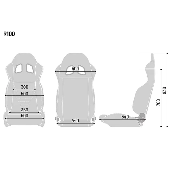 Sparco Martinig Racing R100 Verstelbare Stoel - Zwart