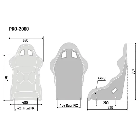 Sparco Seat PRO 2000 QRT Martini Racing - Navy Blue