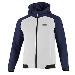 Hooded Full Zip Sweatshirt Sparco - Wit Navy Blauw