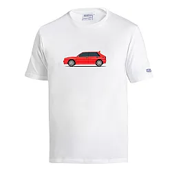 Lancia Delta HF T-shirt - Wit / Rood