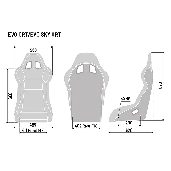 Sparco EVO SKY QRT Stoel FIA 8855-1999