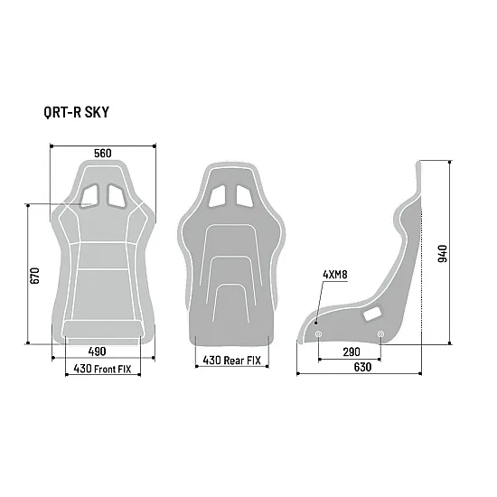 Sparco QRT-R Sky Stoel FIA 8855-1999