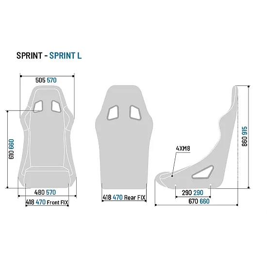 Sparco Sprint L Stoel FIA 8855-1999 - Zwart