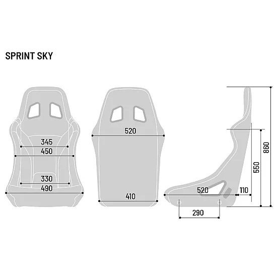 Sparco Sprint Sky Stoel FIA 8855-1999 - Zwart