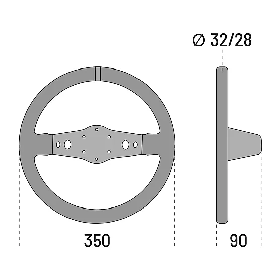 Sparco 215 Suède Zwart Stuurwiel