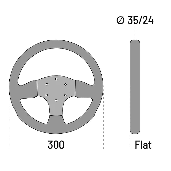 Sparco 300 Suède Stuurwiel - Zwart