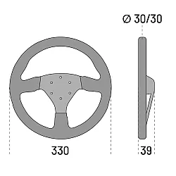 Sparco 323 Suède Stuurwiel - Zwart