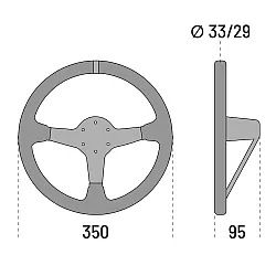 Sparco 325 Suède Stuurwiel - Zwart