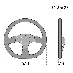 Sparco 353 Suède Stuurwiel - Zwart
