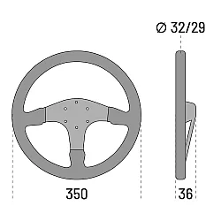 Sparco 375 Suède Stuurwiel - Zwart