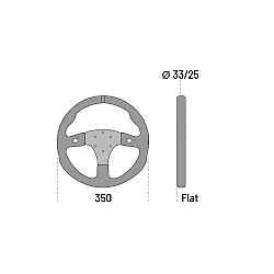 Sparco R350 Stuurwiel Suède - Zonder Knoppen