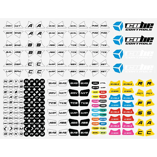 Cube Controls Stickers voor F-PRO - CSX-3 - GT PRO V2 Gemengd