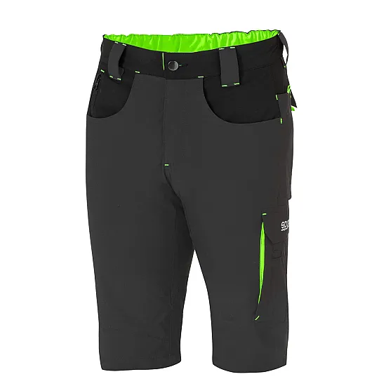 Sparco Tech Laredo Light Shorts - Donkergrijs / Groen