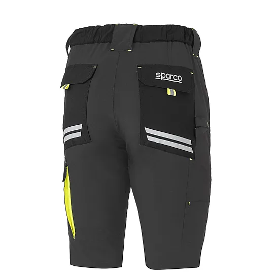 Sparco Tech Laredo Light Shorts - Donkergrijs / Geel