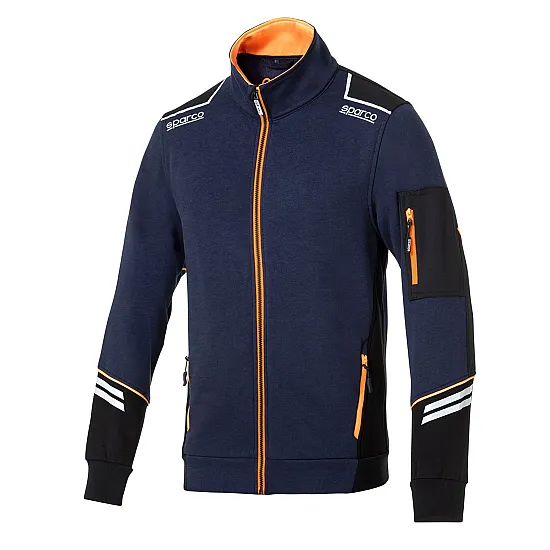 Sparco Full Zip Tech Alabama - Navy Blauw / Oranje