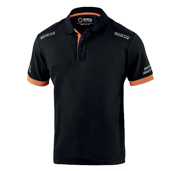 Sparco Tech Toledo Polo - Zwart / Oranje