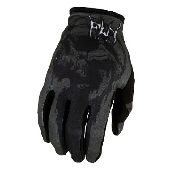 Fly Racing Lite Dark Series Gloves Kinderhandschoenen - Grijs / Zwart